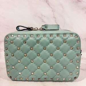 Valentino Sage Green rockstud Clutch / crossbody bag